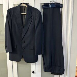 Men's Austin Reed 38 Short Dark Blue Pinstripe Suit